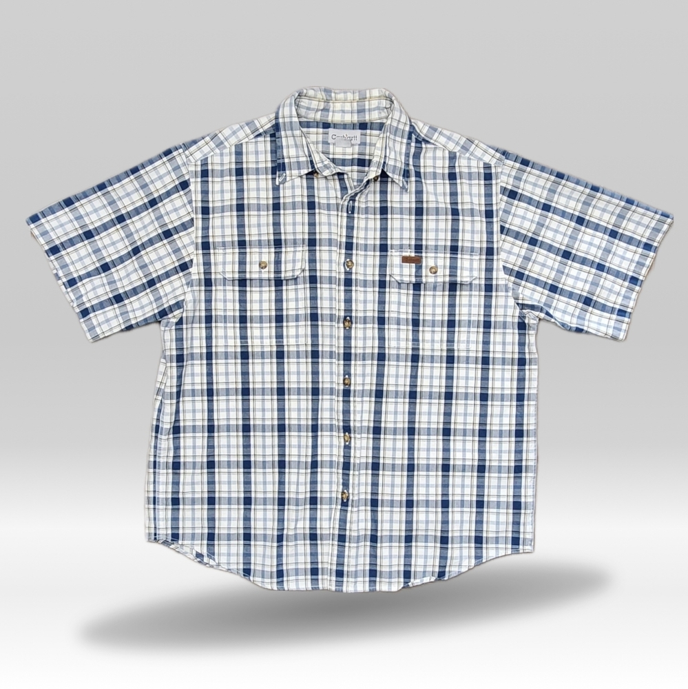 Carhartt Plaid 2 Pocket Short Sleeve Button-up Men's Size Large
